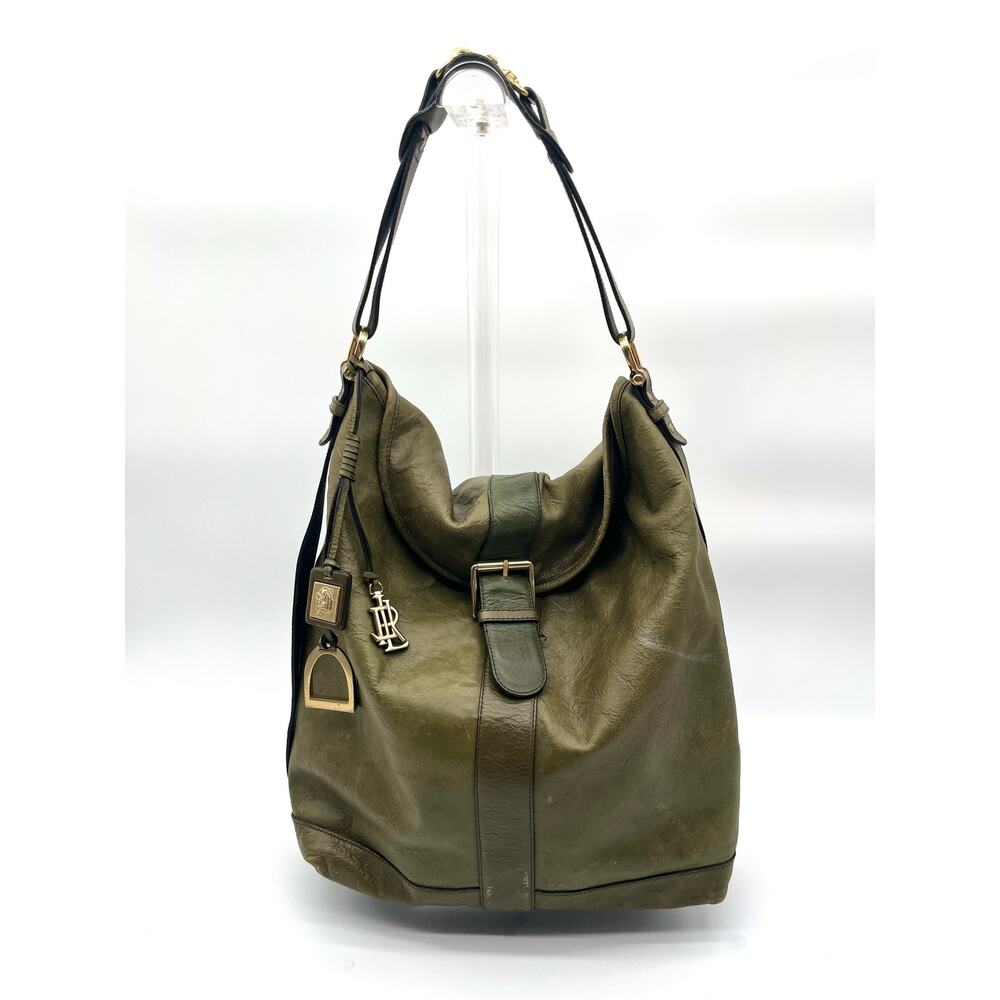 RALPH LAUREN RARE Vintage Soho Satchel, Green Leather